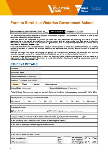 Student Enrolment Form 2024 In Zone And Sibling Pdf 424x600 